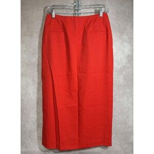 Vintage Worthington Size 12 Red A Line Skirt Zip Pocket Polyester Rayon